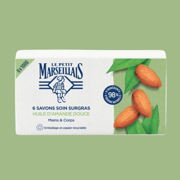 Le Petit Marseillais Sweet Almond Soap - 6 x 100g Bars